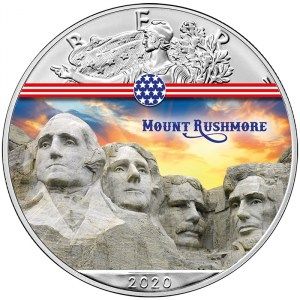 Moneda American Eagle Monte Rushmore de Plata 1 oz 2020