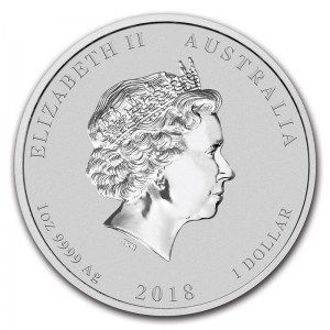 Moneda Año Lunar del Perro australiano de Plata 1 oz 2018 reverso