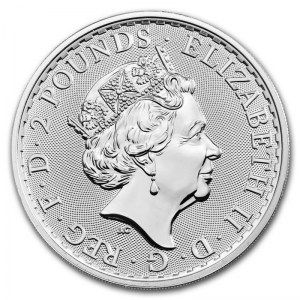 Moneda Britannia de Plata 1 oz 2019 reverso