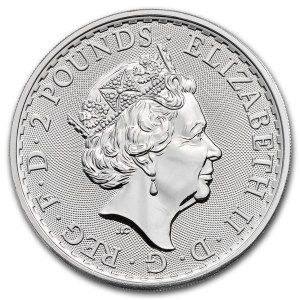 Moneda Britannia de Plata 1 oz 2021 reverso