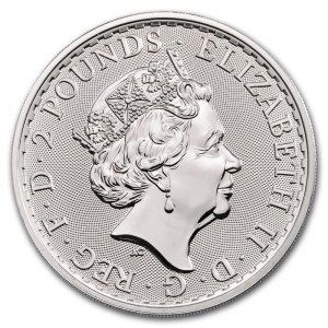 Moneda Britannia de Plata 1 oz 2020 reverso