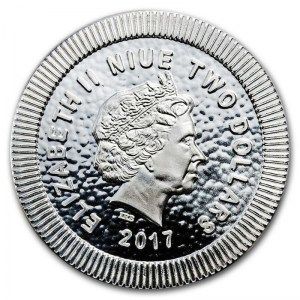 Moneda Búho ateniense de Niue de Plata 1 oz 2017 reverso