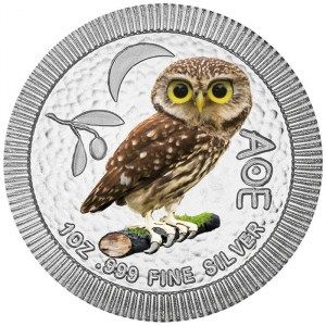 Moneda Búho Ateniense Coloreado de Plata 1 oz 2021