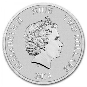 Moneda Clone Trooper de Star Wars  de Plata 1 oz 2019 reverso