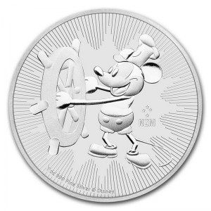 Moneda Disney Mickey Mouse Steamboat Willie de Plata 1 oz 2017