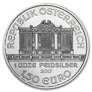 Moneda Filarmónica de Plata 1 oz 2017 reverso