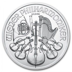 Moneda Filarmónica de Viena de Plata 1 oz 2019 reverso