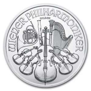 Moneda Filarmónica de Viena de Plata 1 oz 2018 reverso