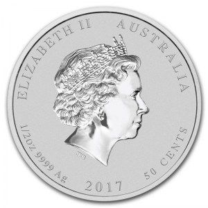 Moneda Año del Gallo de Plata 1/2 oz 2017 reverso