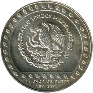 Moneda Guerrero Águila de Plata 1/4 oz Circulada reverso