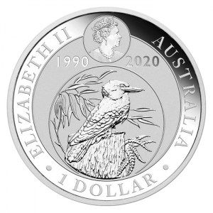 Moneda Kookaburra de Plata 1 oz 2020 reverso