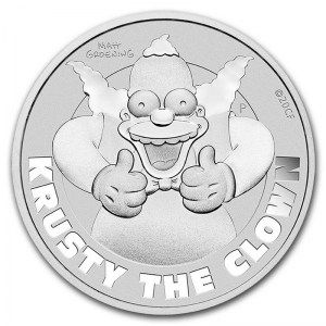 Moneda Krusty de Los Simpsons de Plata 1 oz 2020