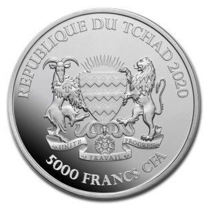 Moneda Mándala Búfalo de Chad de Plata 1 oz 2020 reverso