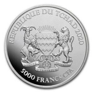 Moneda Mándala Hipopótamo de Chad de Plata 1 oz 2020 reverso