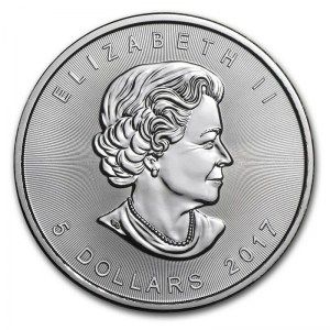 Moneda Maple Leaf de Plata 1 oz 2017 reverso