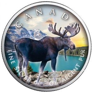 Moneda Maple Leaf Alce Colored de Plata 1 oz 2021