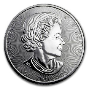 Moneda Maple Leaf canadiense de Plata 10 oz 2017 reverso