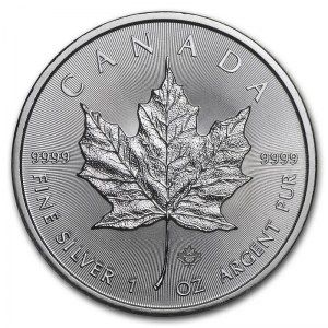 Moneda Maple Leaf canadiense de Plata 1 oz 2019
