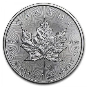 Moneda Maple Leaf canadiense de Plata 1 oz 2020