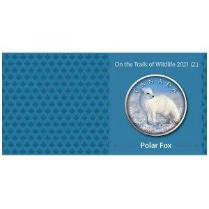 Moneda Maple Leaf Zorro Polar Colored de Plata 1 oz 2021 detalle trasera