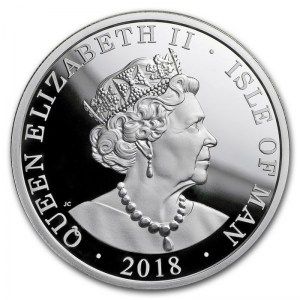 Moneda Noble Isla de Man de Plata 1 oz 2018 reverso