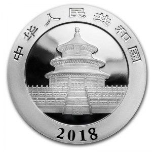 Moneda  Panda de Plata 30 g 2018 reverso