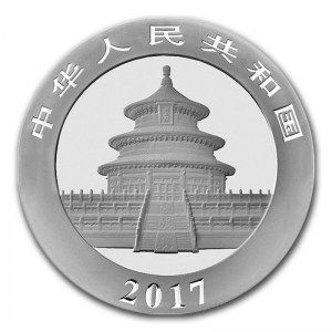 Moneda Panda de Plata 30 gr 2017 reverso