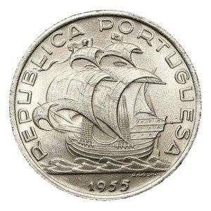 Moneda 10 Escudos de Portugal de Plata Circulada