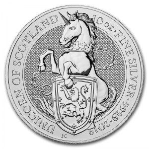 Moneda Queen's Beasts Unicornio de Plata 10 oz 2019