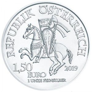 Moneda Robin Hood Austriaca de Plata 1 oz 2019 reverso