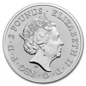 Moneda The Royal Arms  británica de Plata 1 oz 2019 reverso