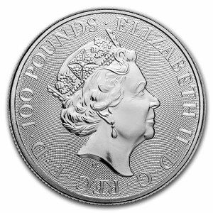 Moneda de Platino Queen's Beasts 1oz anverso
