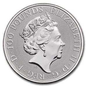 Moneda Britannia de Platino 1 oz 2020 reverso