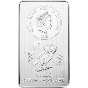 Moneda-Lingote Búho ateniense de Niue de Plata 1 kg 2020