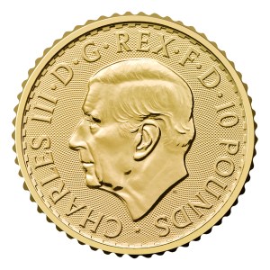 Moneda de Oro Britannia 1/10 oz 2026 BU anverso