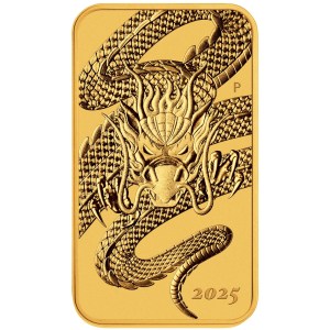 Moneda de Oro Dragón Rectangular 1 oz 2025 BU