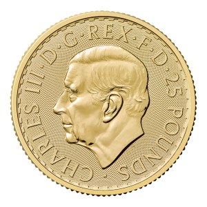 Moneda de Oro Britannia 1/4 oz 2027 BU anverso
