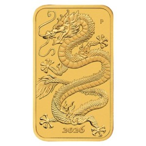 Moneda de Oro Dragón Rectangular 1 oz 2026 BU