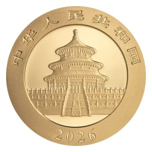 Moneda de Oro Panda 2026 BU anverso