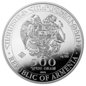 Moneda de Plata Arca de Noé 1 oz 2025 BU anverso