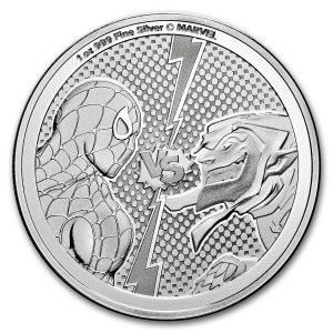Moneda de Plata Spiderman vs. Green Goblin 1 oz 2024 BU