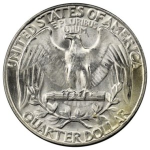 Moneda de Plata Cuarto de Dólar de Estados Unidos Circulada