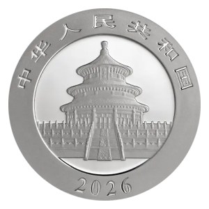 Moneda de Plata Panda 30 g 2026 BU anverso